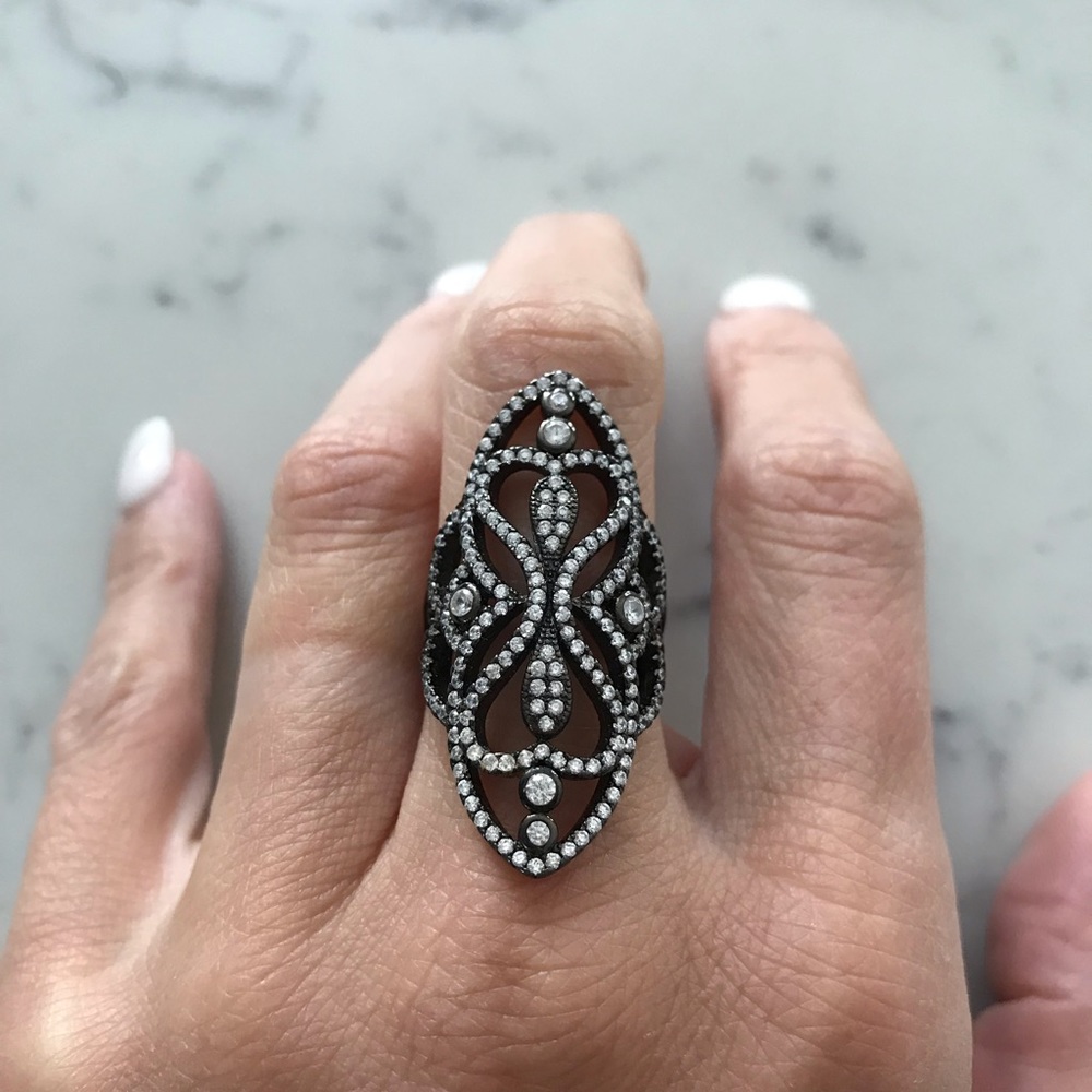 925 Sterling Silver with cubic zircon ring size 6